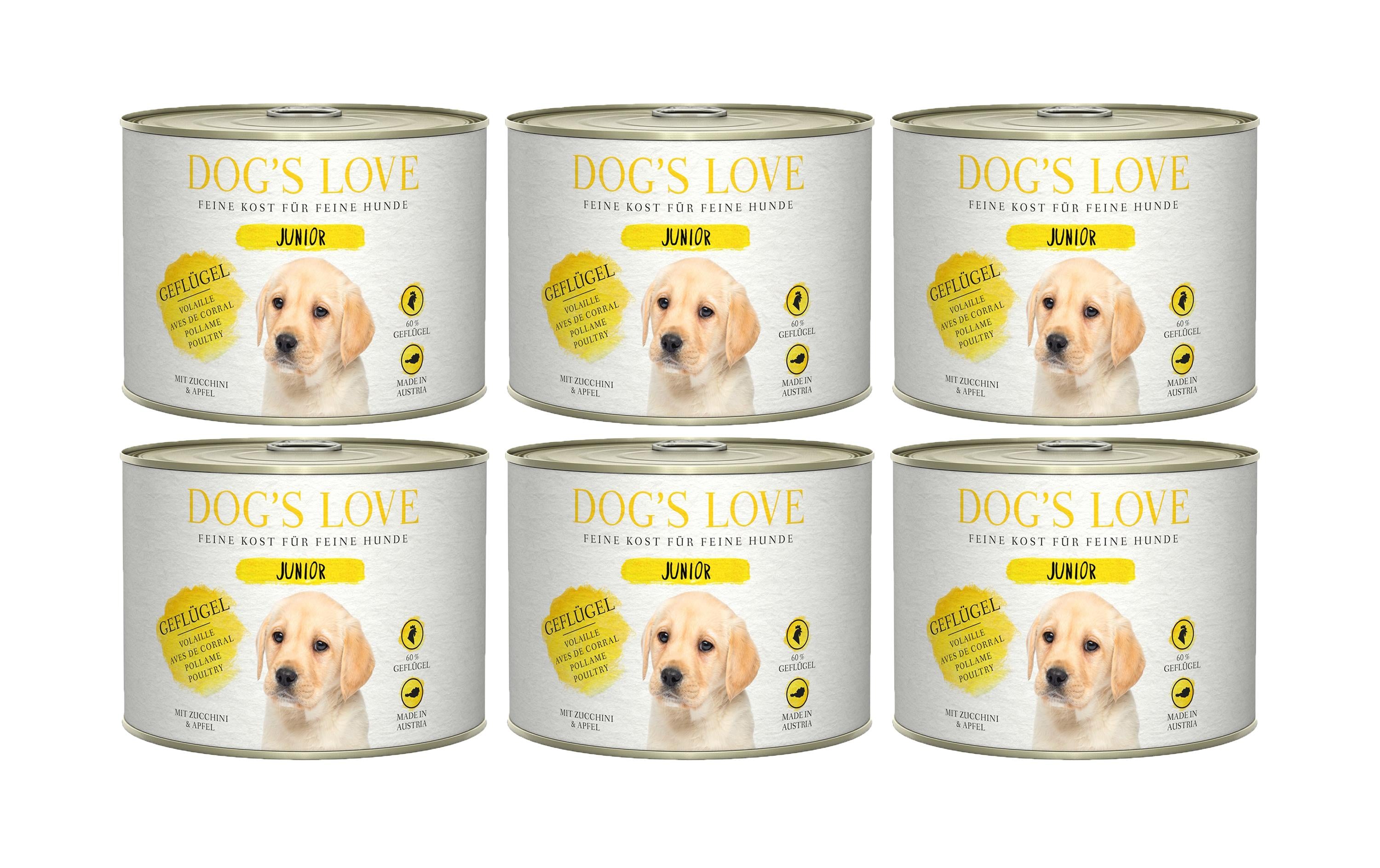 Dogs Love Nassfutter Junior Geflügel Kit 6x200g