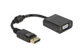 Monitoradapter DP 1.2 Stecker zu VGA Buchse Passiv, schwarz