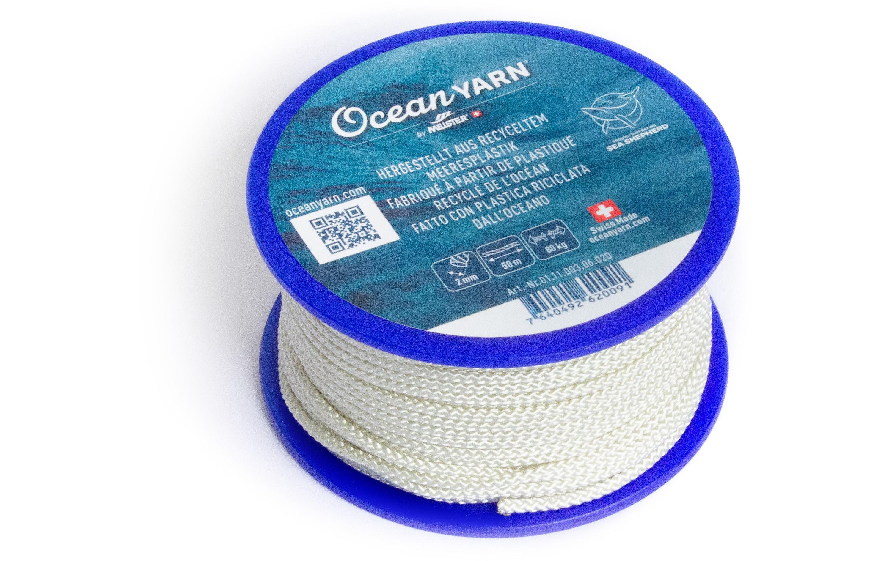 OceanYarn-Seil Normalgefl. 2mm/50m weiss Spule à 50m