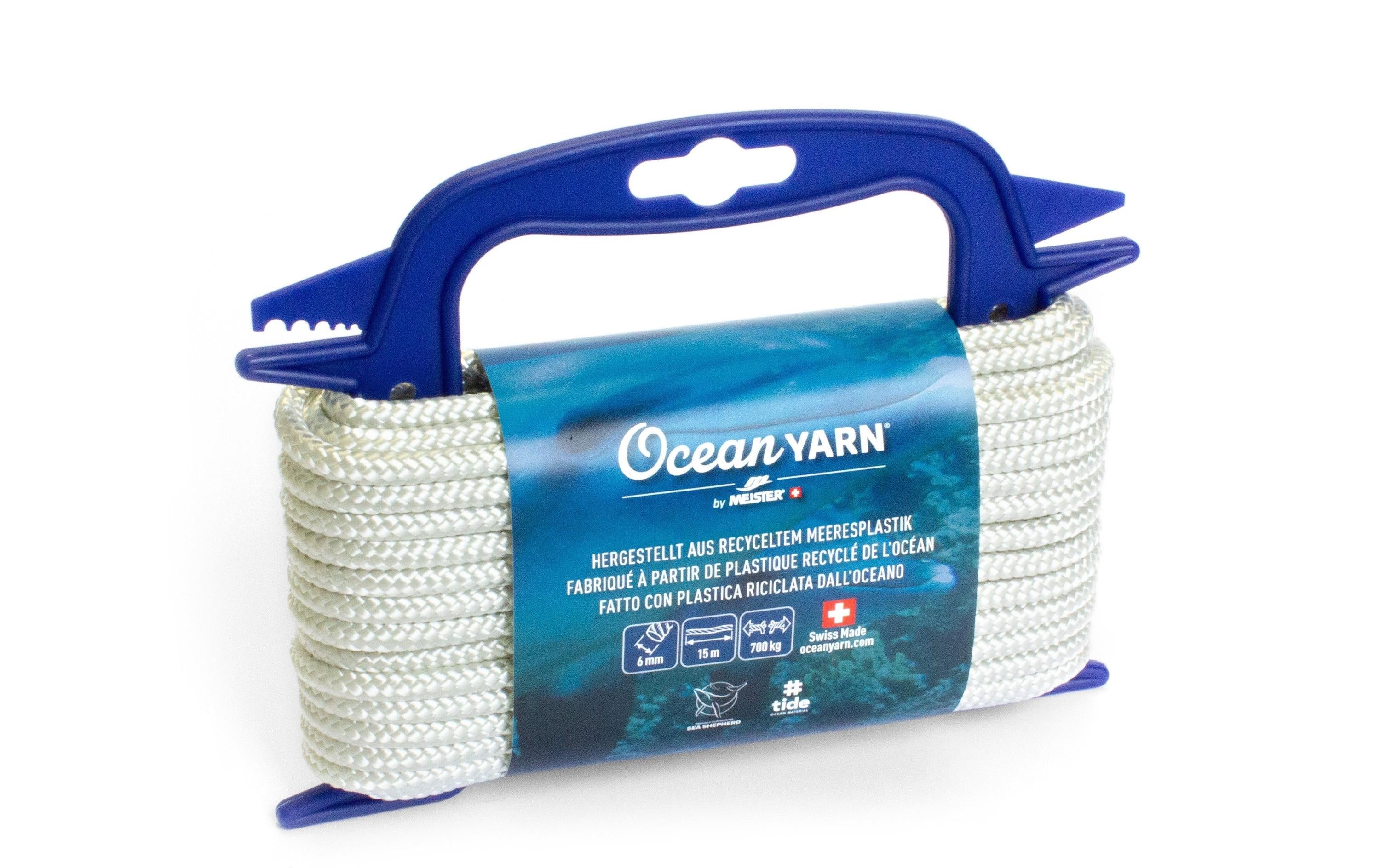 OceanYarn-Seil Normalgefl. 6mm/15m weiss Haspel à 15m