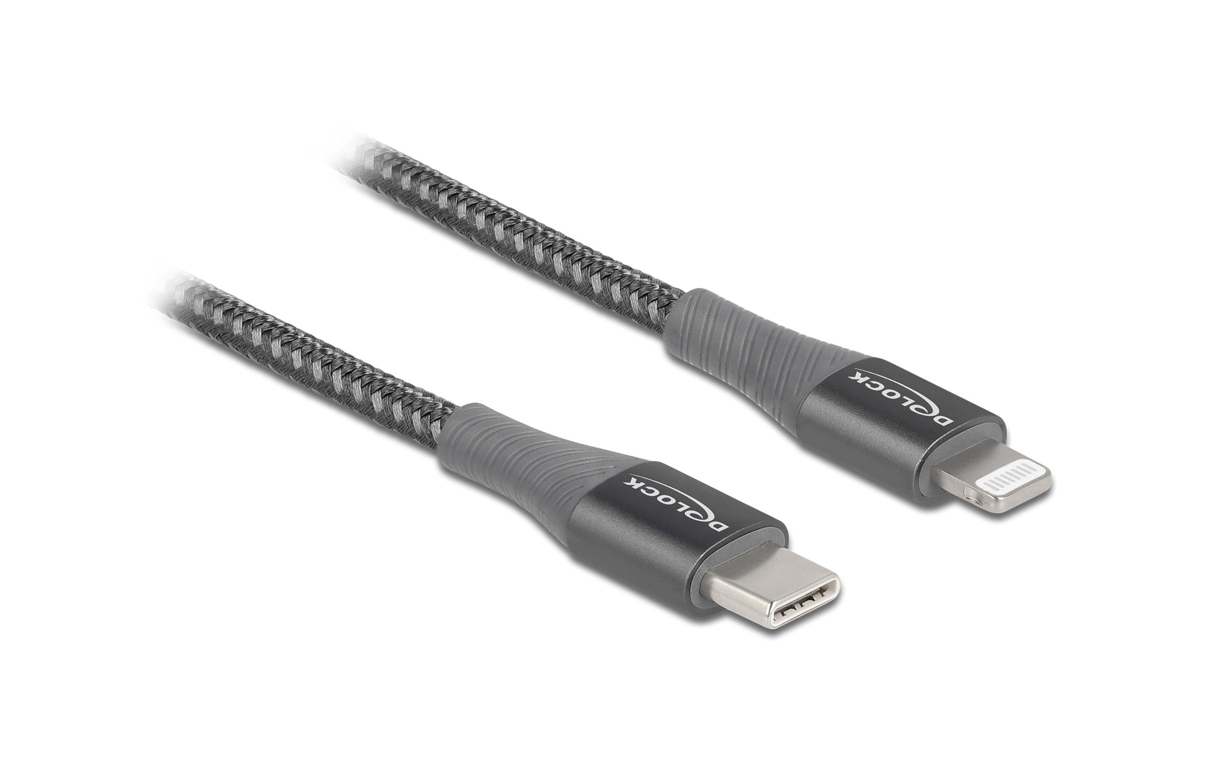 Delock USB Type-C zu Lightning, 2m, Grau Für iPhone, iPad und iPod