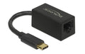 Delock USB3.2 Typ-C zu Gigabit LAN Adapter 10/100/1000Mbps Gigabit, schwarz, Kompakt