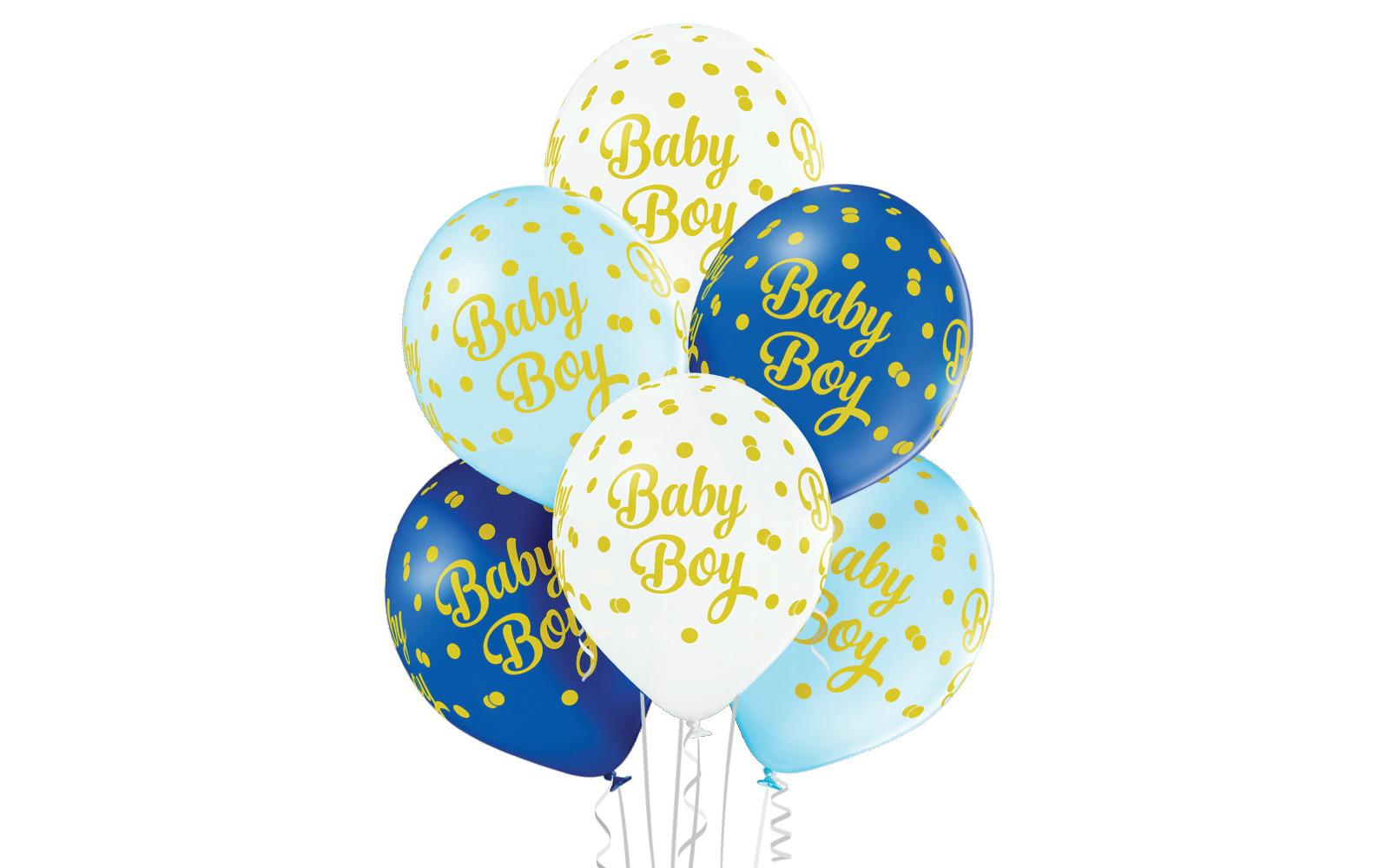 Belbal Ballon Baby Boy Dots, blau 50 Stück, D: 30 cm