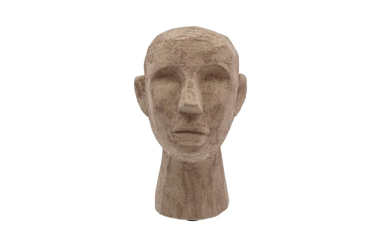Villa Collection Skulptur Kopf Grau Braun 18x18x31cm, Cement