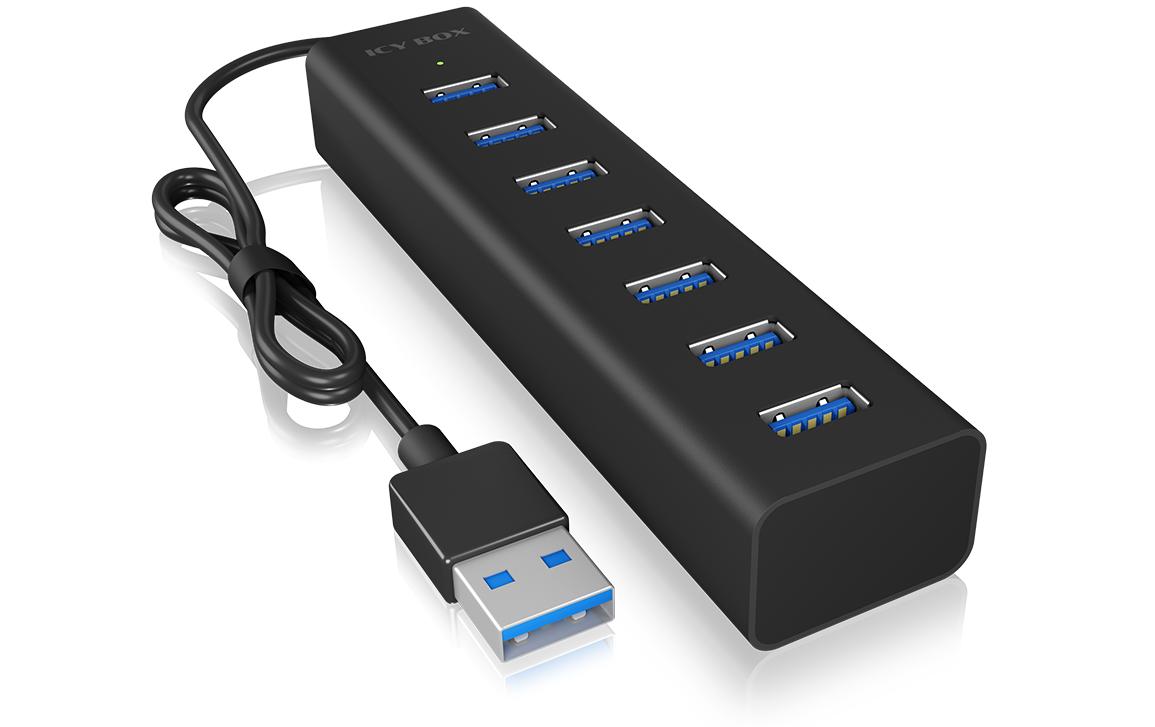 ICY BOX IB-HUB1700-U3, Type-A 7 Port USB3.0 USB Type-A zu 7 Port USB 3.0 Hub