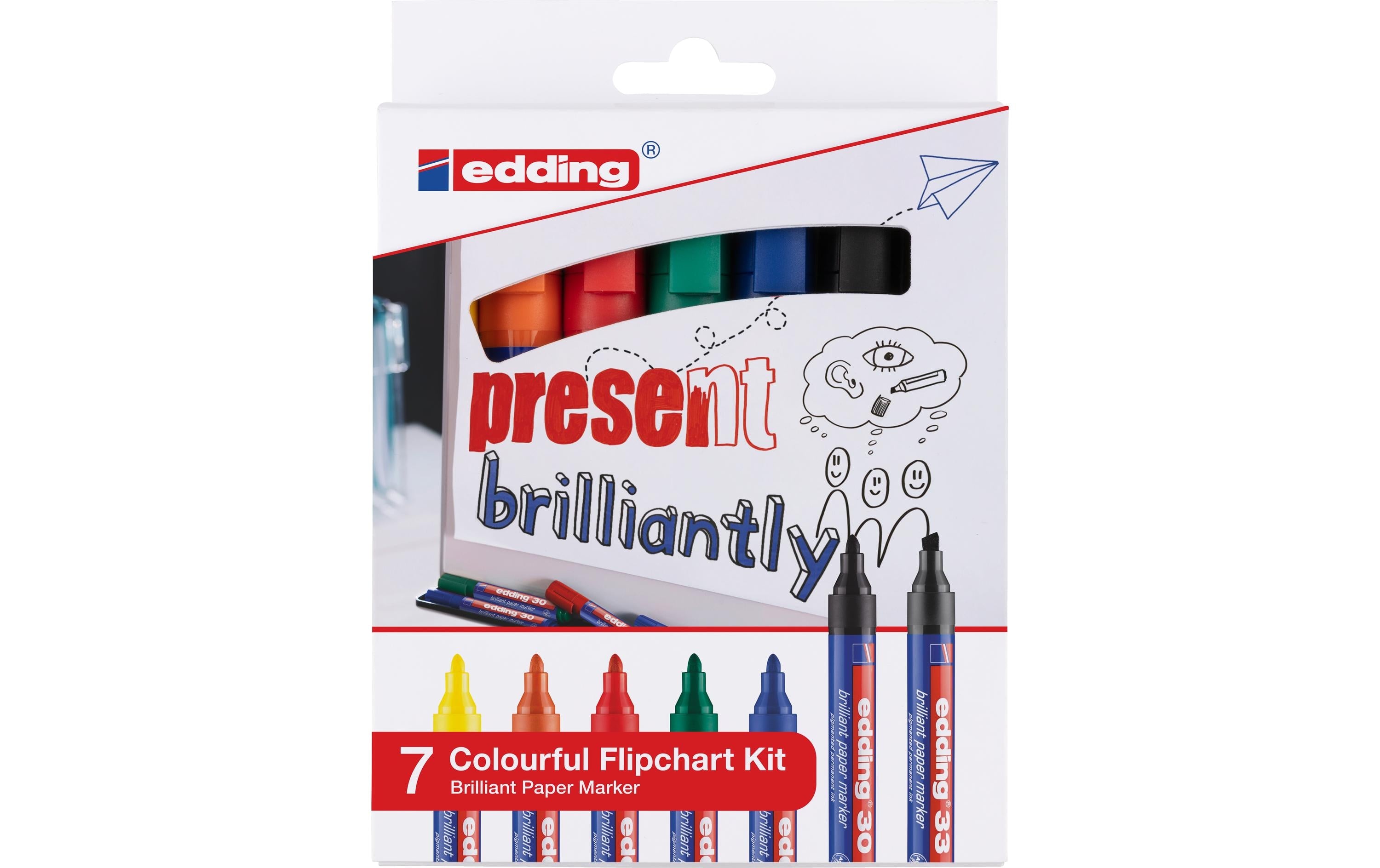 edding Flipchart-Kit 30/33 E-7 1 Stk., Strichbreite ca. 1 mm