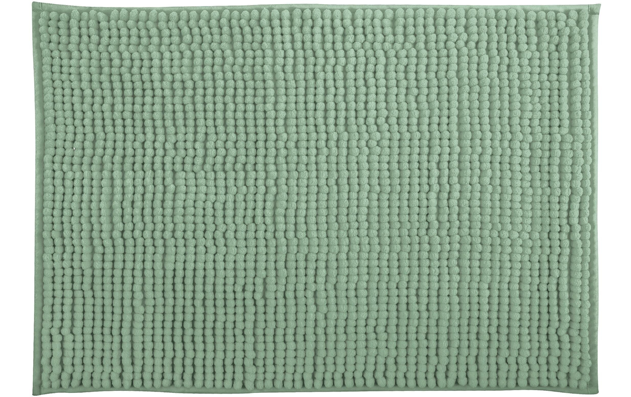 MSV Badteppich Chenille, Pastellgrün 40x60 cm, Hochfloor, Microfaser,30° waschen