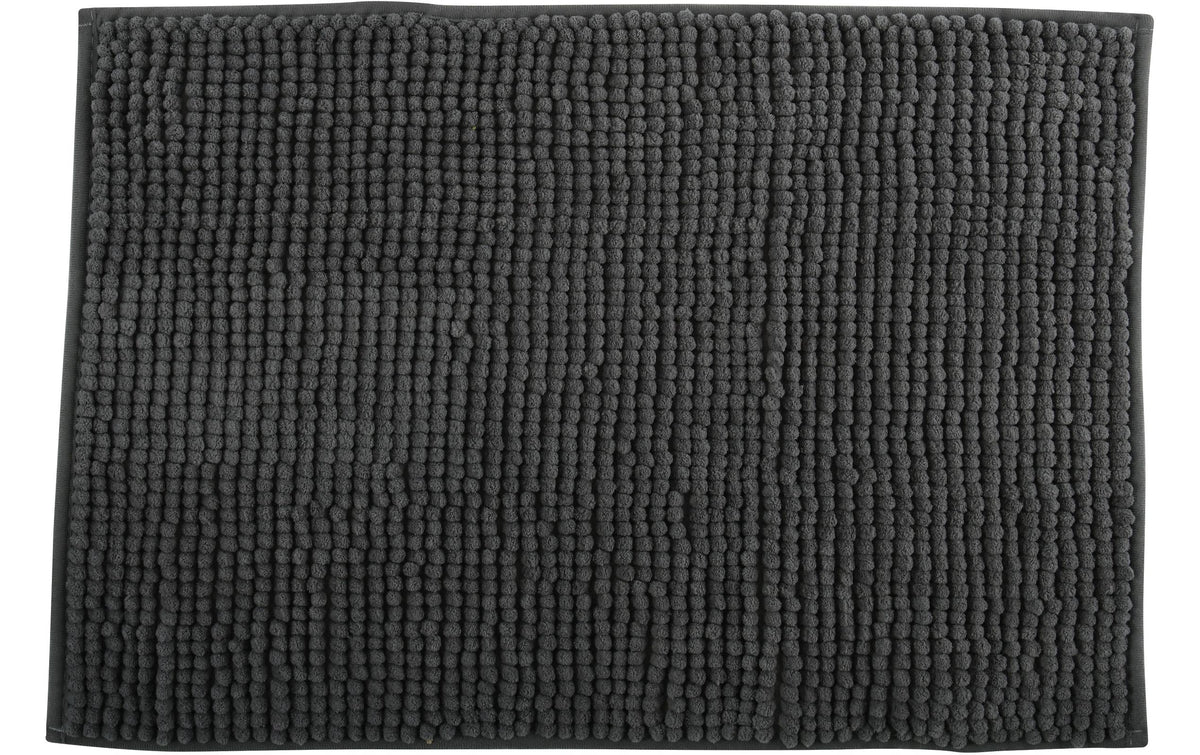 MSV Badteppich Chenille 60 x 90 cm, Dunkelgrau