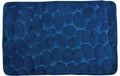 MSV Badematte Kiesel, Dunkelblau 40x60 cm, Mikrofiber & PVC, 30° waschbar