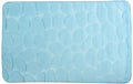 MSV Badematte Kiesel, Hellblau 40x60 cm, Mikrofiber & PVC, 30° waschbar