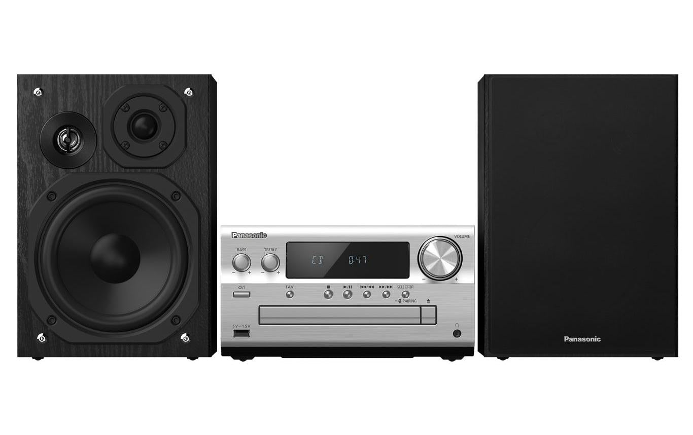 Panasonic SC-PMX802E, Micro HiFi-System silver/black 2x60W, DAB+, BT, CD, AirPlay 2