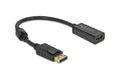 Adapter DP1.2 Stecker zu HDMI Buchse, 4K Passiv, 20cm, schwarz