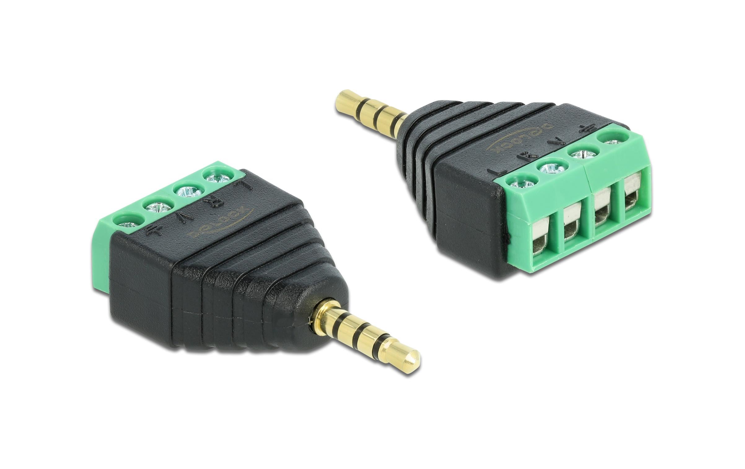 Delock Adapter Klinke Stecker 3.5mm zu Terminalblock, 4 Pin