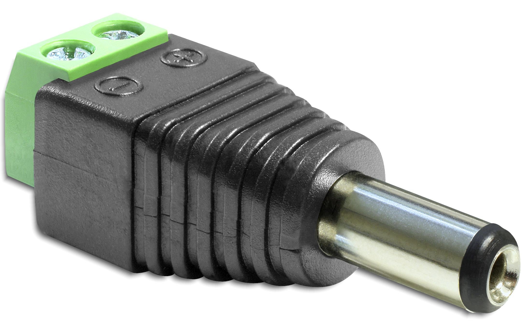 Delock Adapter DC, 5,5 x 2,5mm Stecker Terminalblock, 2 Pin