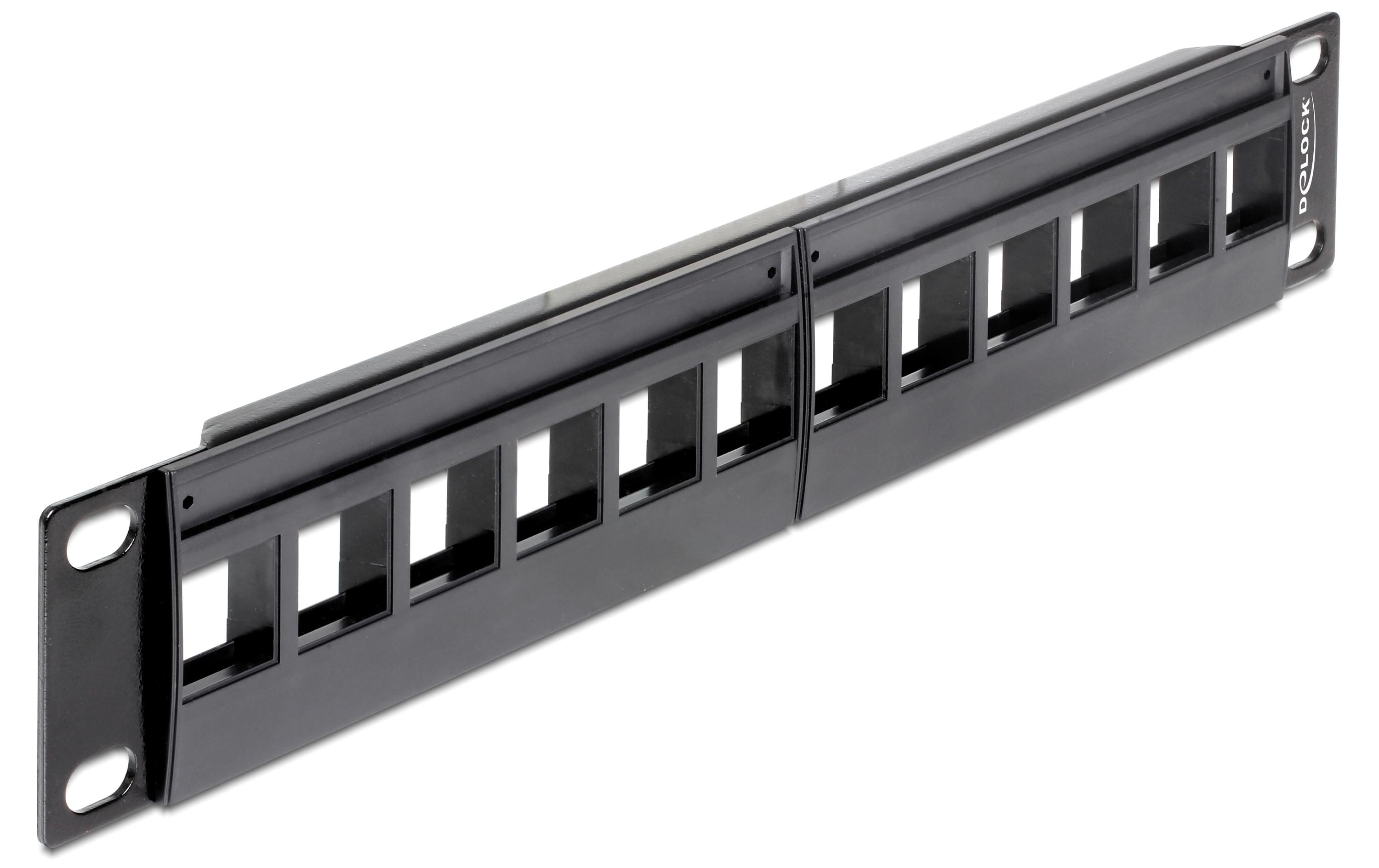 Delock 12-Port 10" Patchpanel Keystone schwarz, für Keystone Module