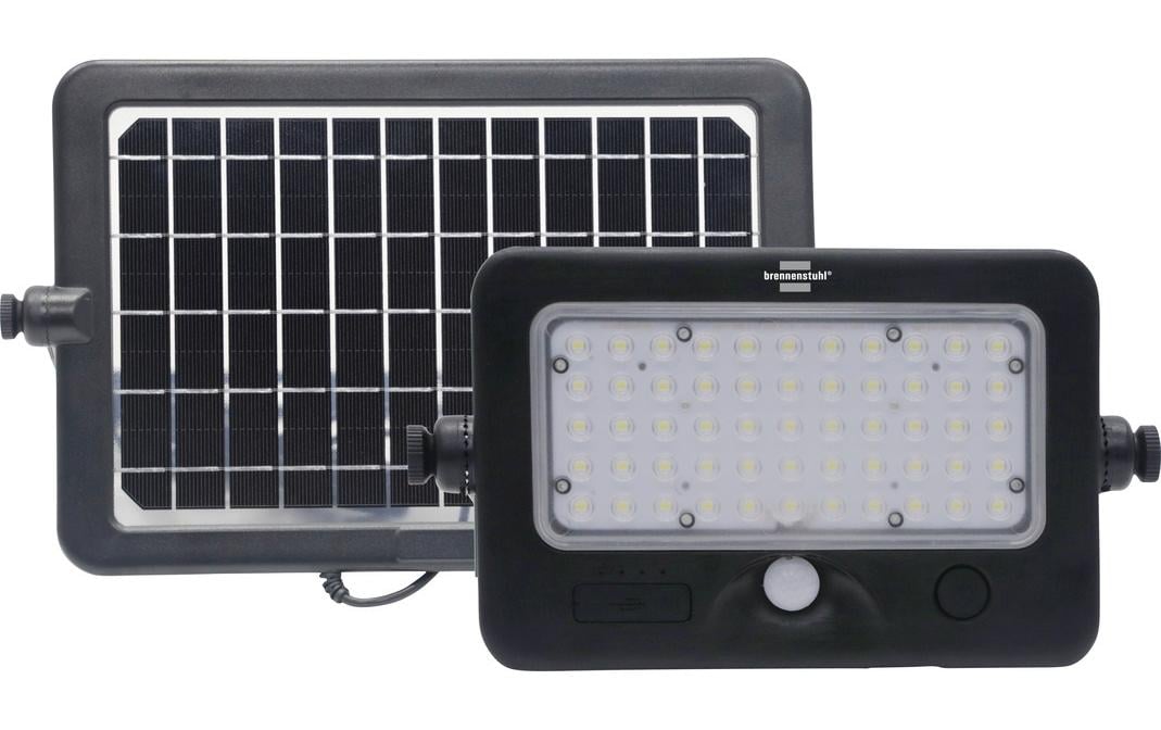 Brennenstuhl Solar LED-Strahler Schwarz outdoor, Solarmodul