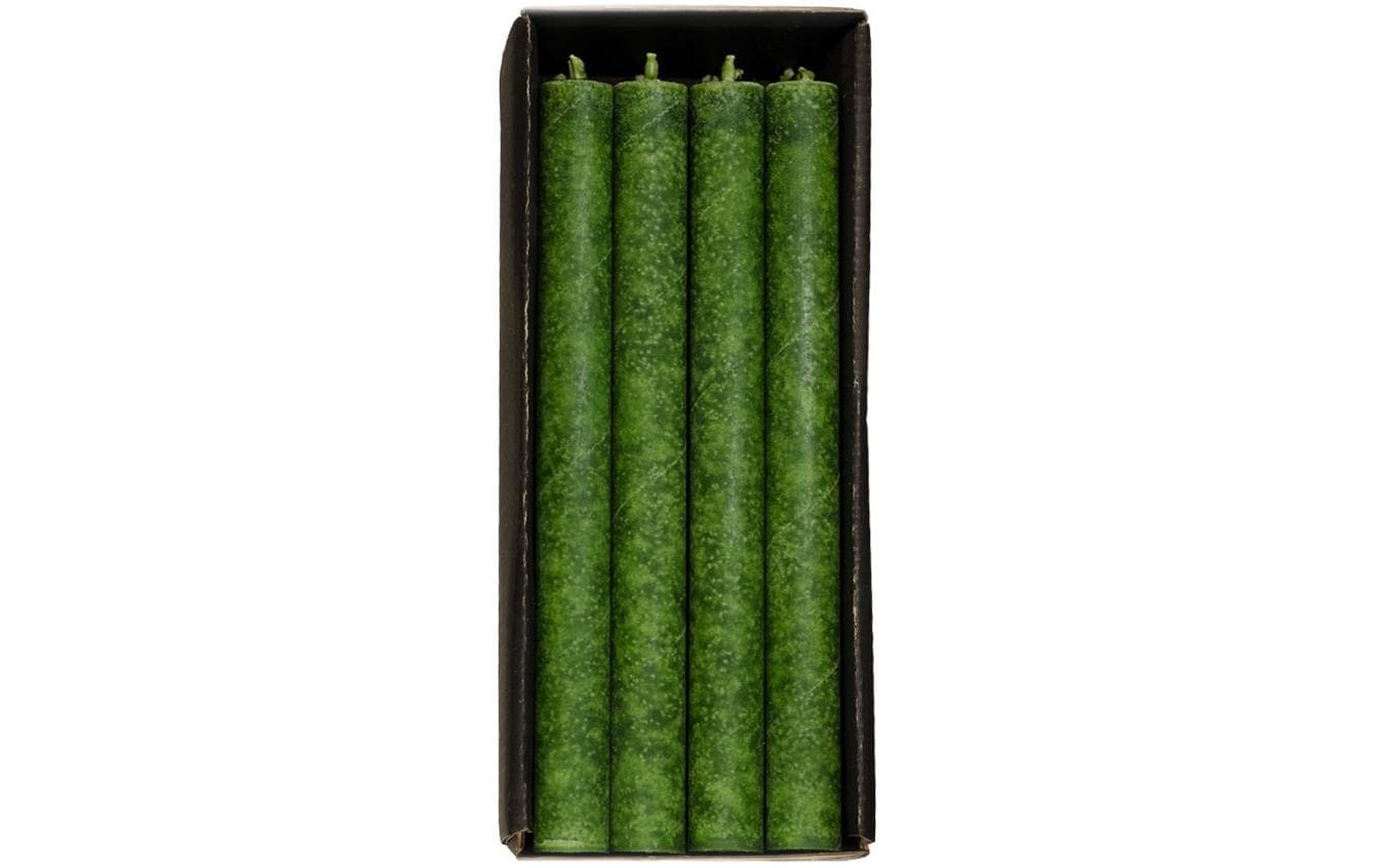 Schulthess Stabkerze Olive, 24 x 2.2 cm 4er Set, Brenndauer ca.11h pro Kerze