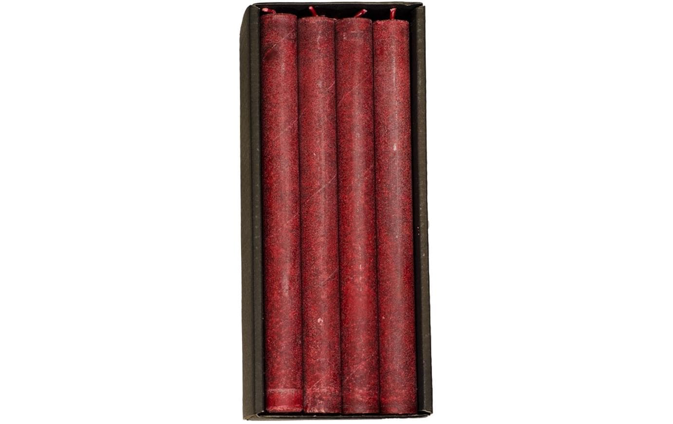 Schulthess Stabkerze Dunkelrot, 24 x 2.2 cm 4er Set, Brenndauer ca.11h pro Kerze