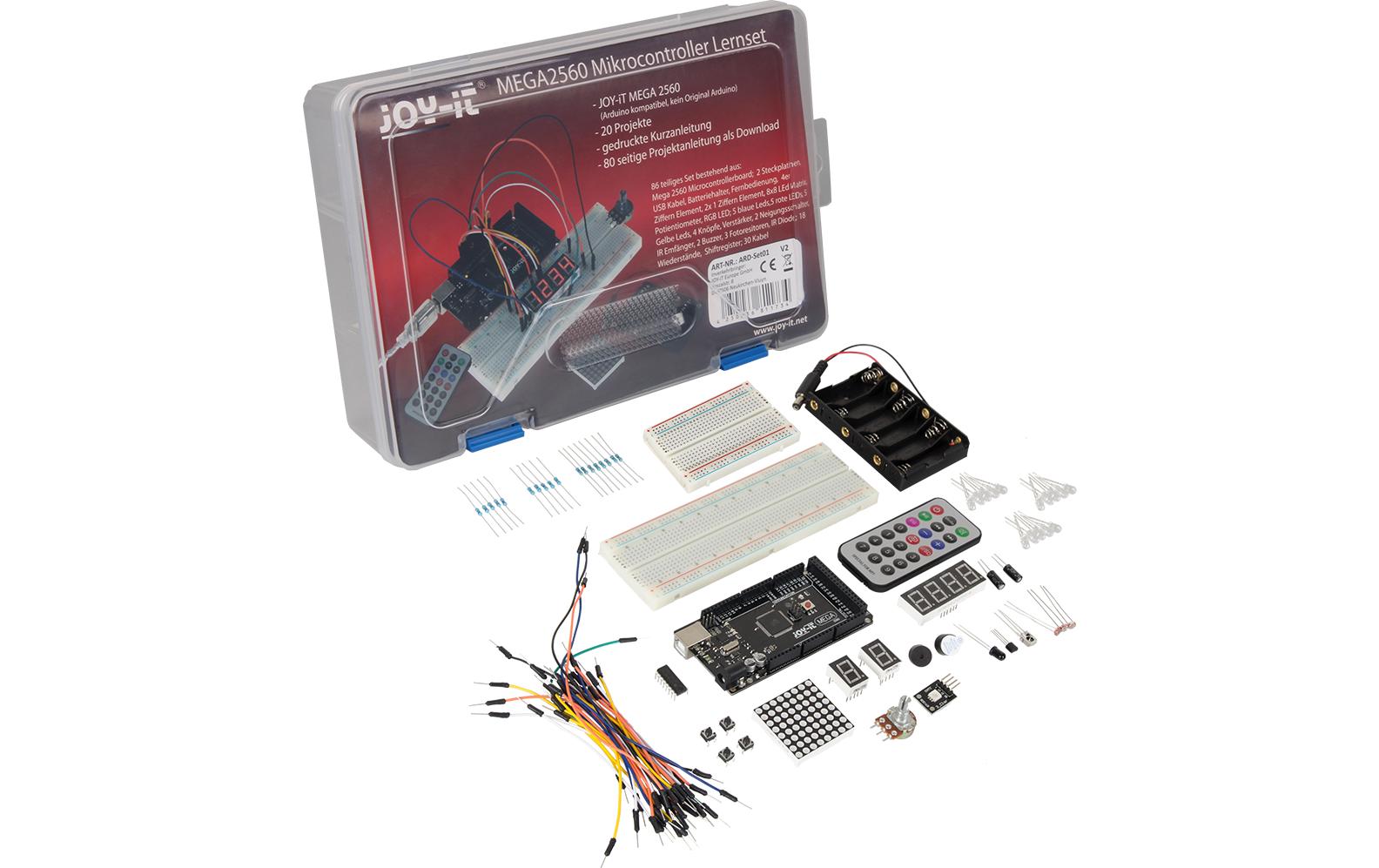jOY-it Arduino Starter Set mit Kabel, Breadboard usw.