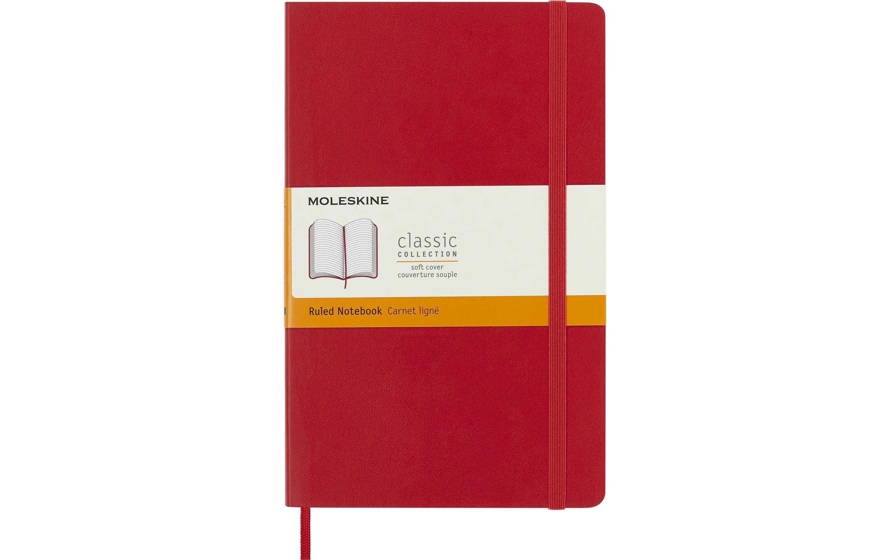 Moleskine Notizbuch Classic A5 Scharlachrot liniert, Softcover, 192 Seiten