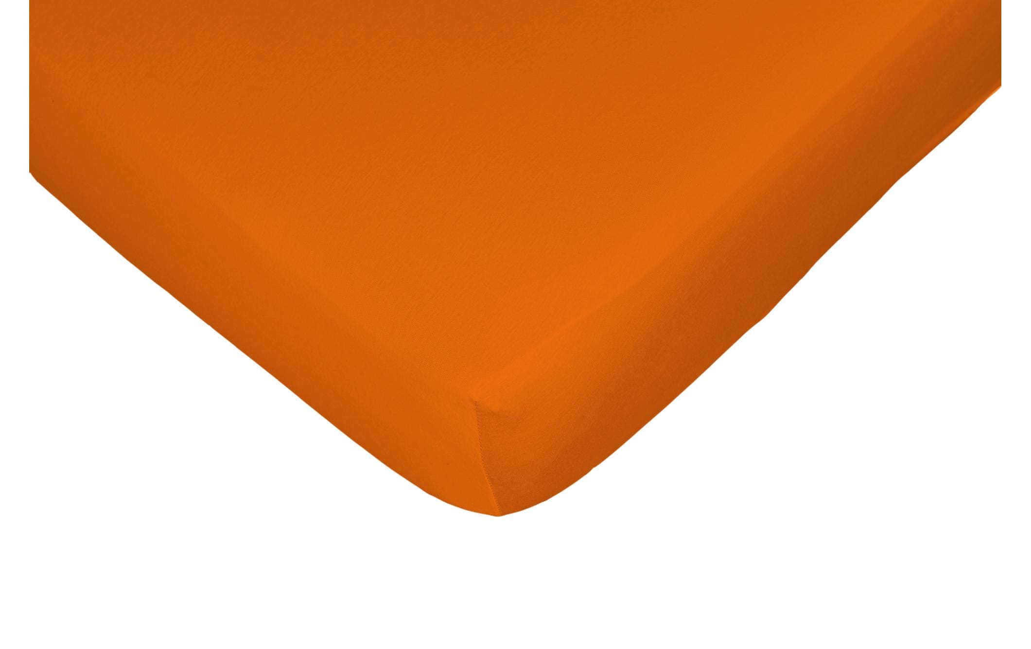 Fixleintuch Jerry orange 180-200x200 cm 100% BW-Single-Jersey, Gummizug
