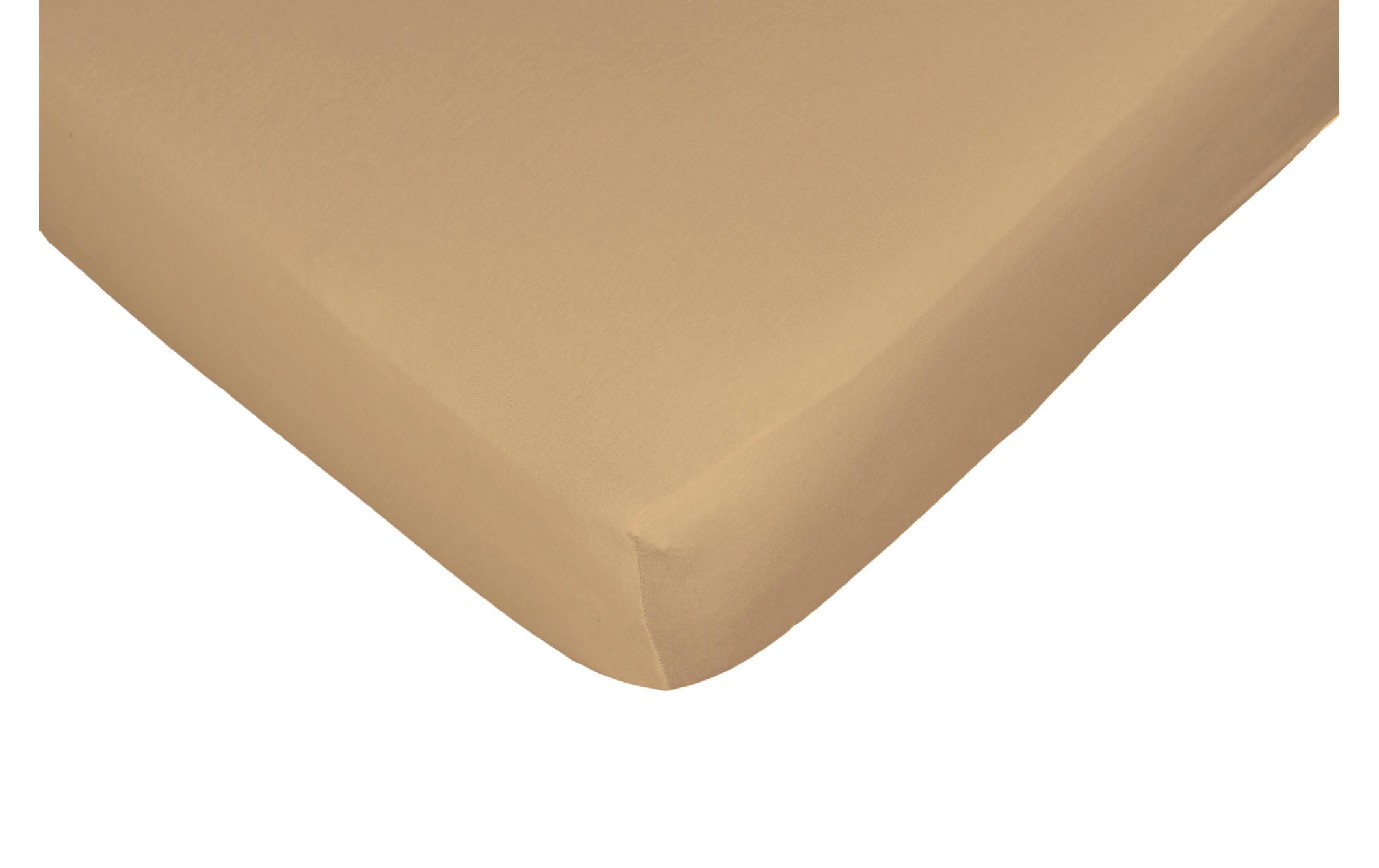 Fixleintuch Jerry beige 180-200x200 cm 100% BW-Single-Jersey, Gummizug