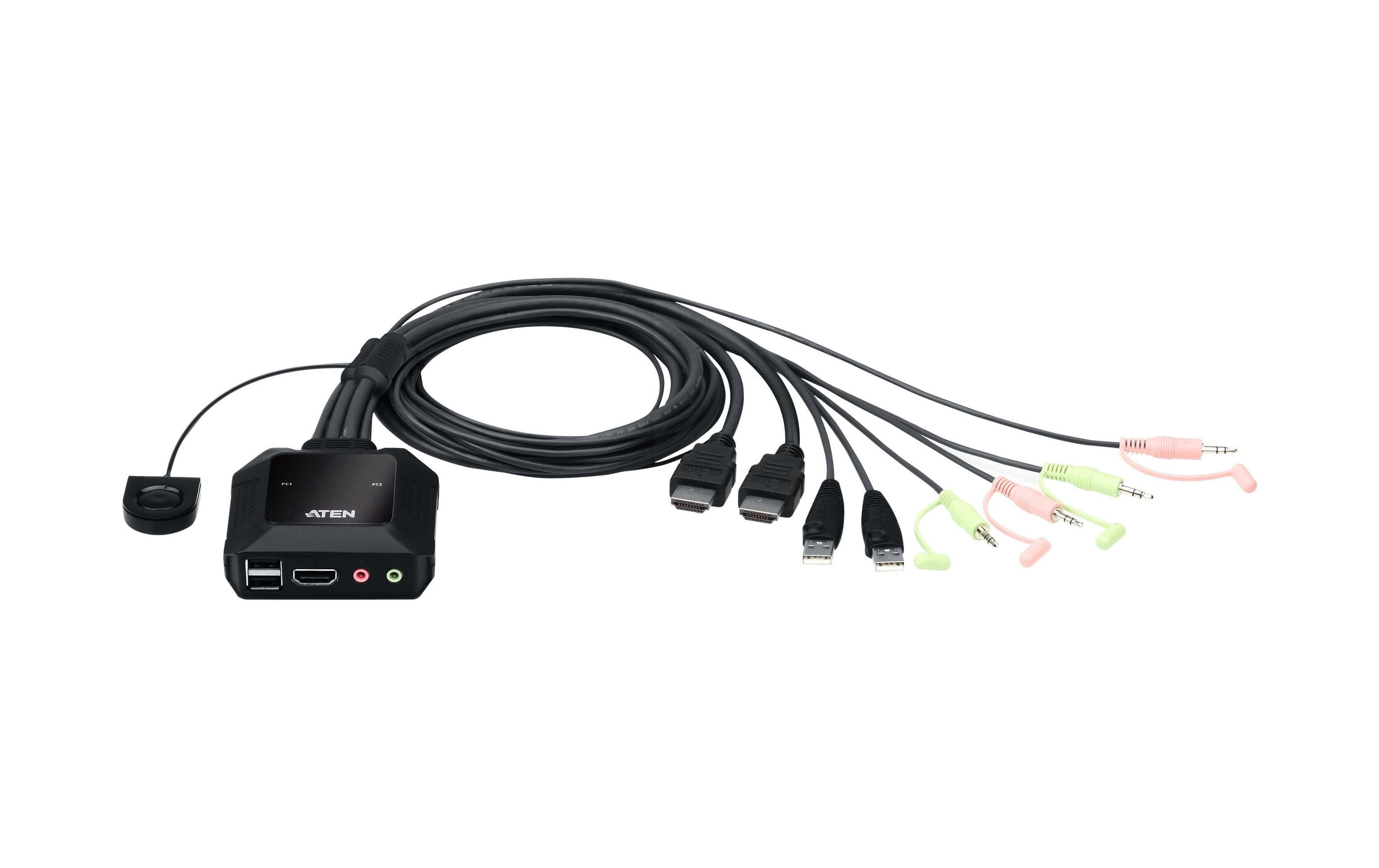 Aten CS22H USB 4K KVM Switch, 2-Port Bus-Stromversorgung, HDMI, HDCP 2.2 konform