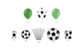 Partydeco Decorations Set Football 6-teilig, schwarz-weiss / grün