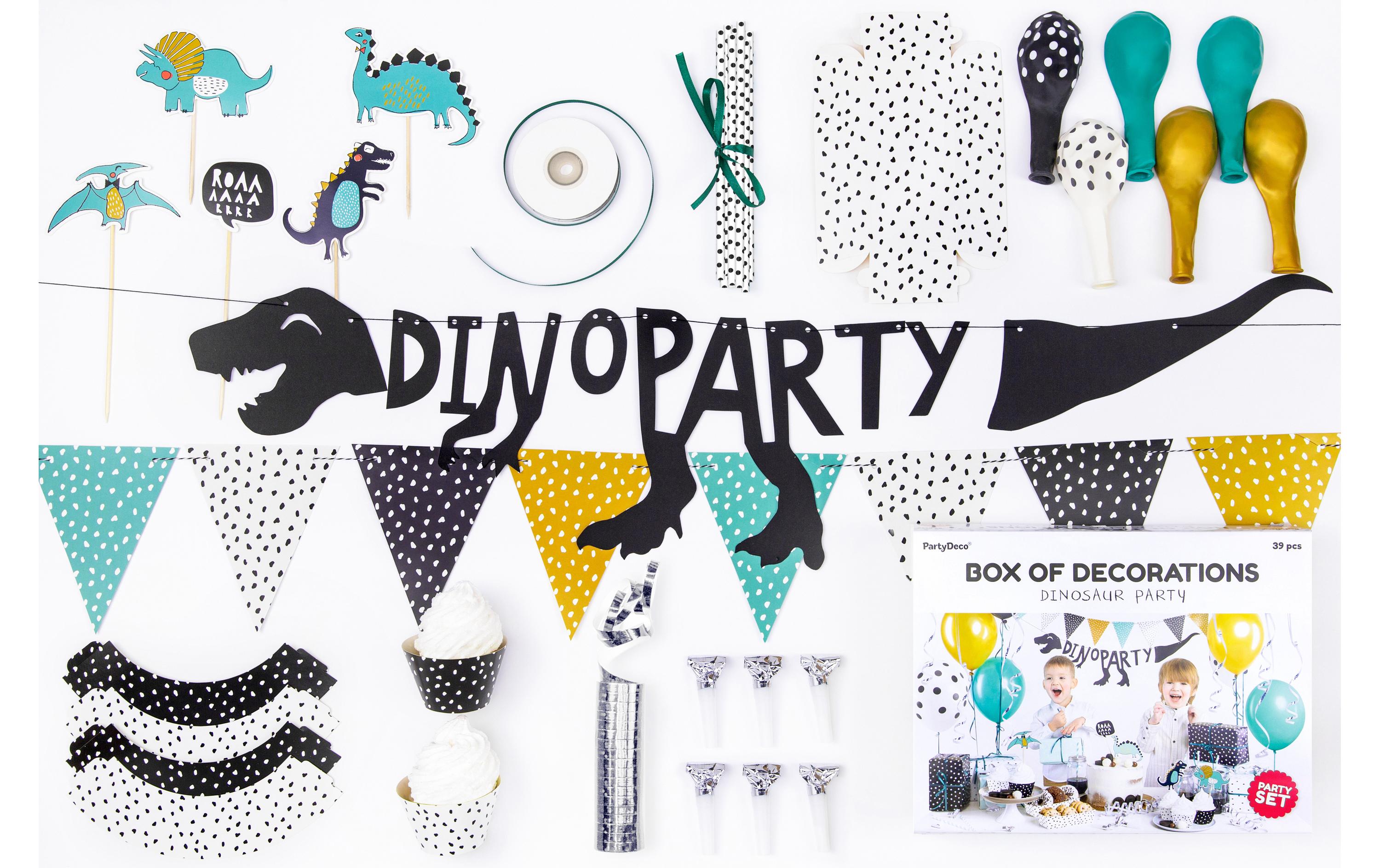 Partydeco Decorations Set Dinosaurs 10-teilig, farbig