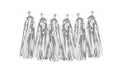 Partydeco Girlande Quasten silber 1.5 m, 12 Quasten