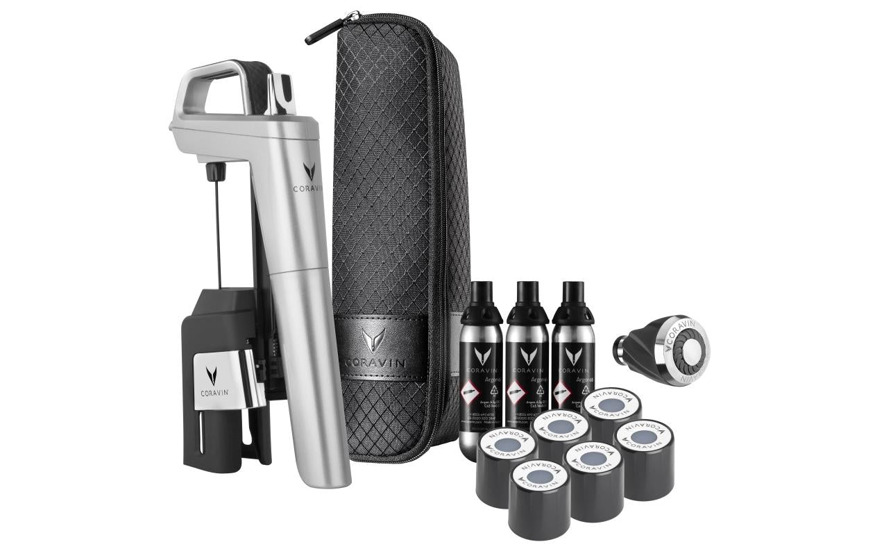 Coravin Weinausgiesser Six+ silber Set Kunststoff, Metallakzente