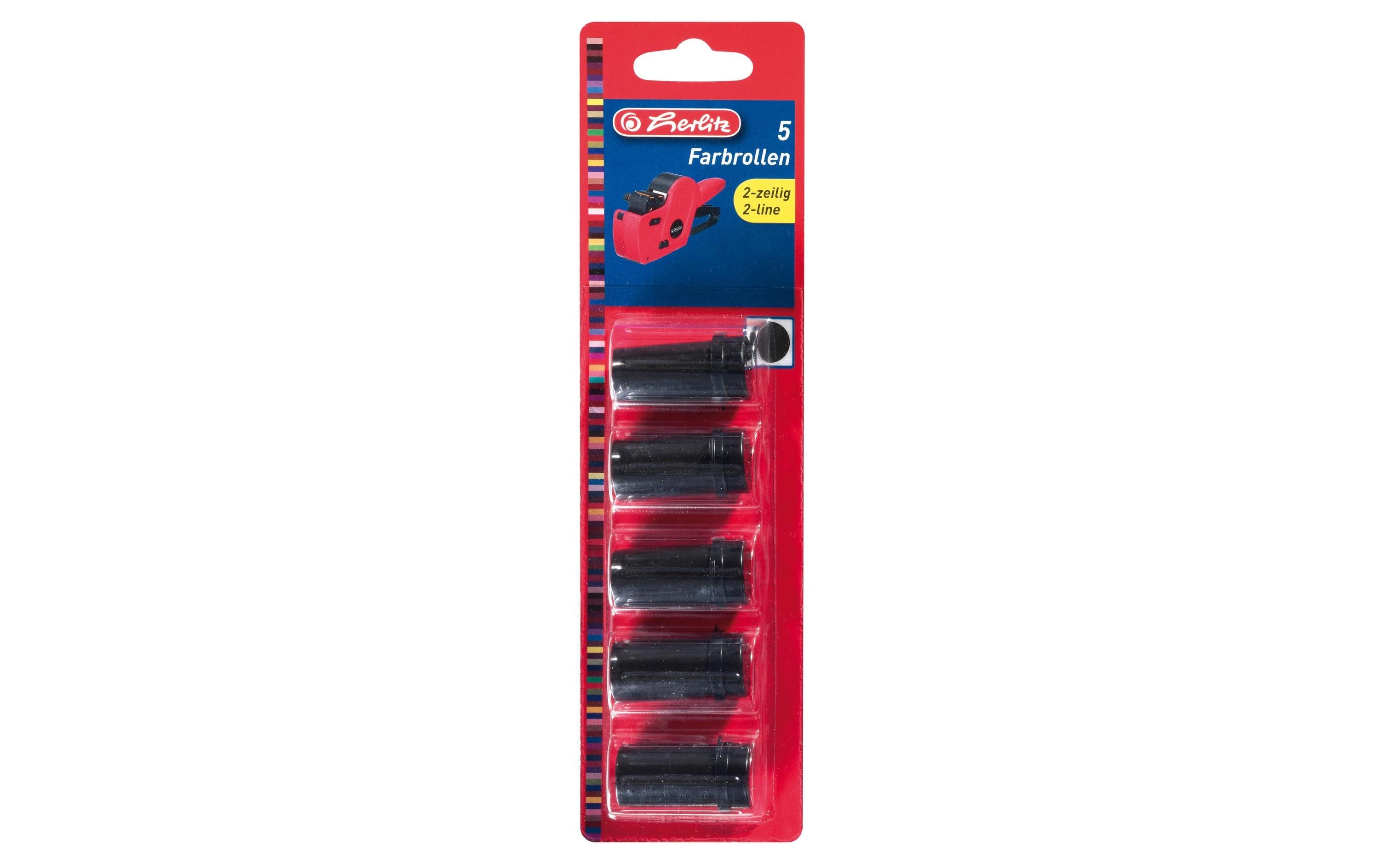 Herlitz Ersatzfarbrolle für Preisausz. 2-zeilig schwarz, 5 Stk.