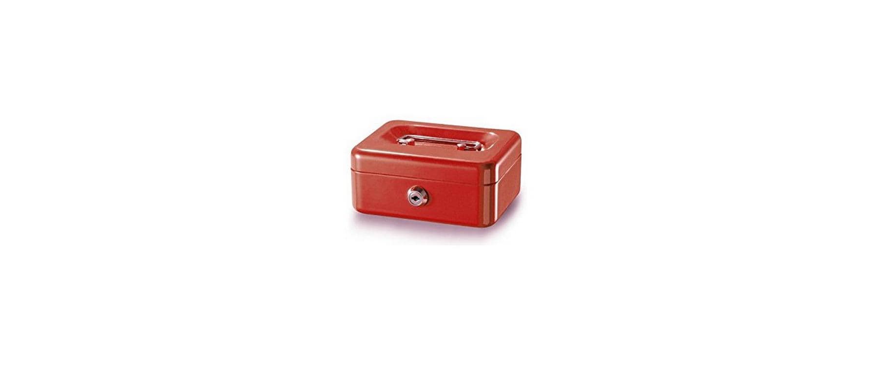 Rieffel Geldkasette mit Münzfach 15.3x12x7cm, rot
