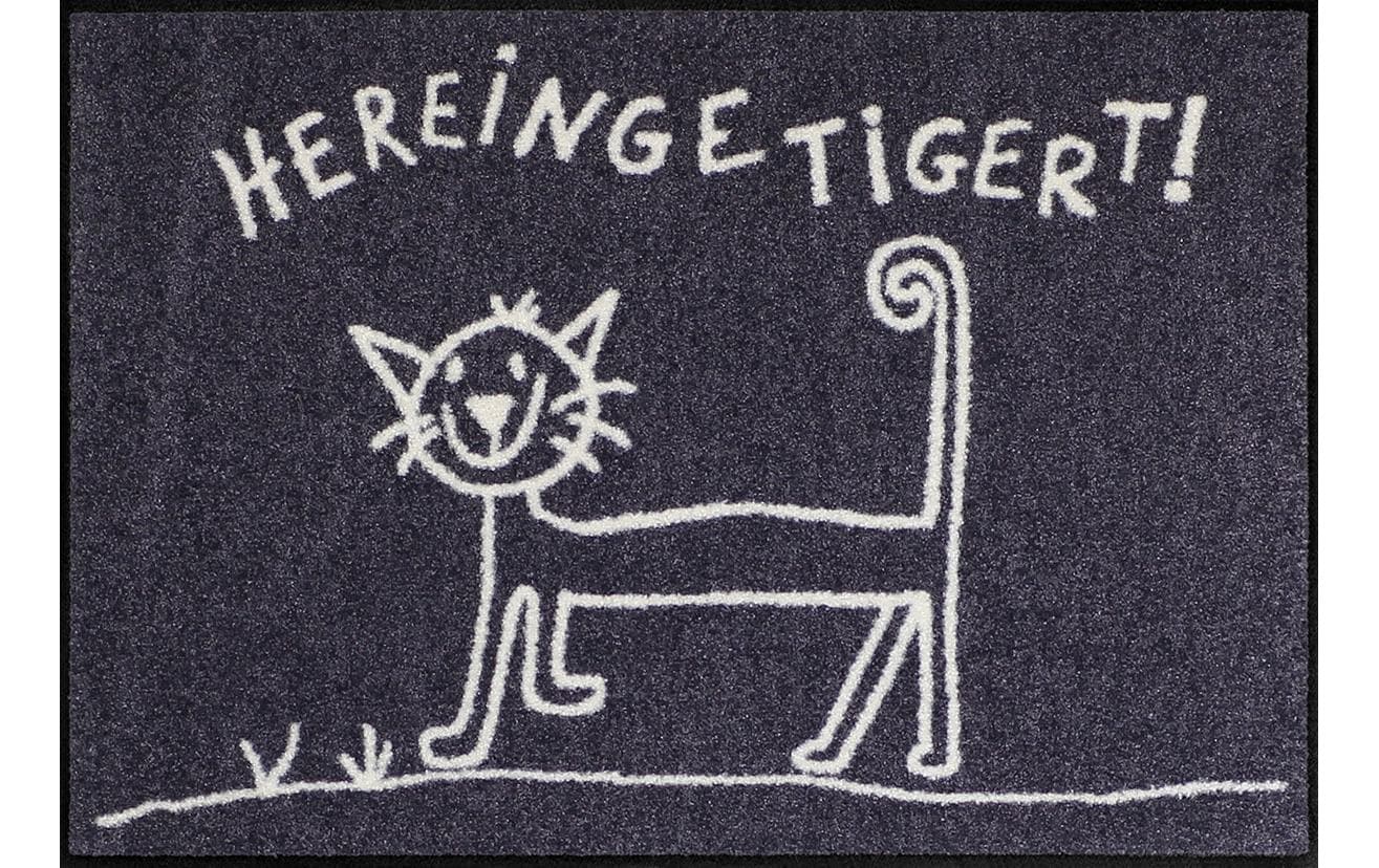 Salonlöwe Hereingetigert  Fussmatte 50x75 cm, Flor Polyamid, Anti-Rutsch
