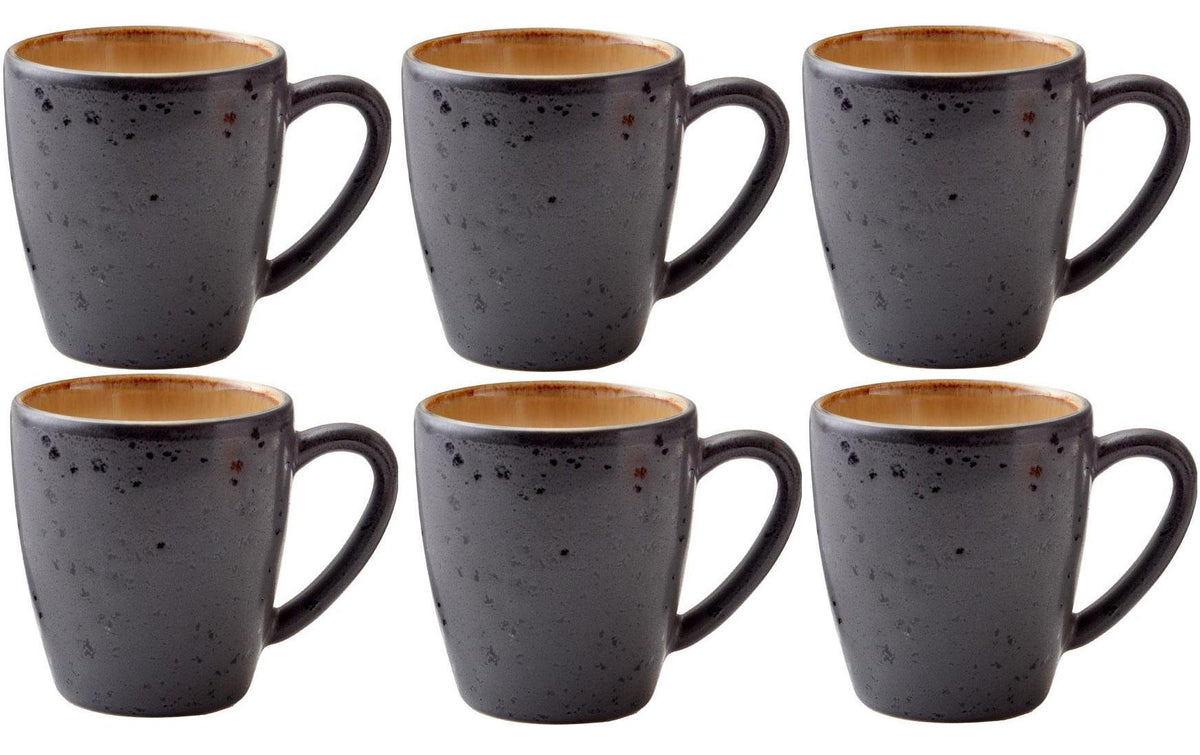 Bitz, Kaffeetasse 190 ml, 6 Stück, Schwarz/ 6 Stück, V: 190ml, H: 8cm, D: 6.8cm