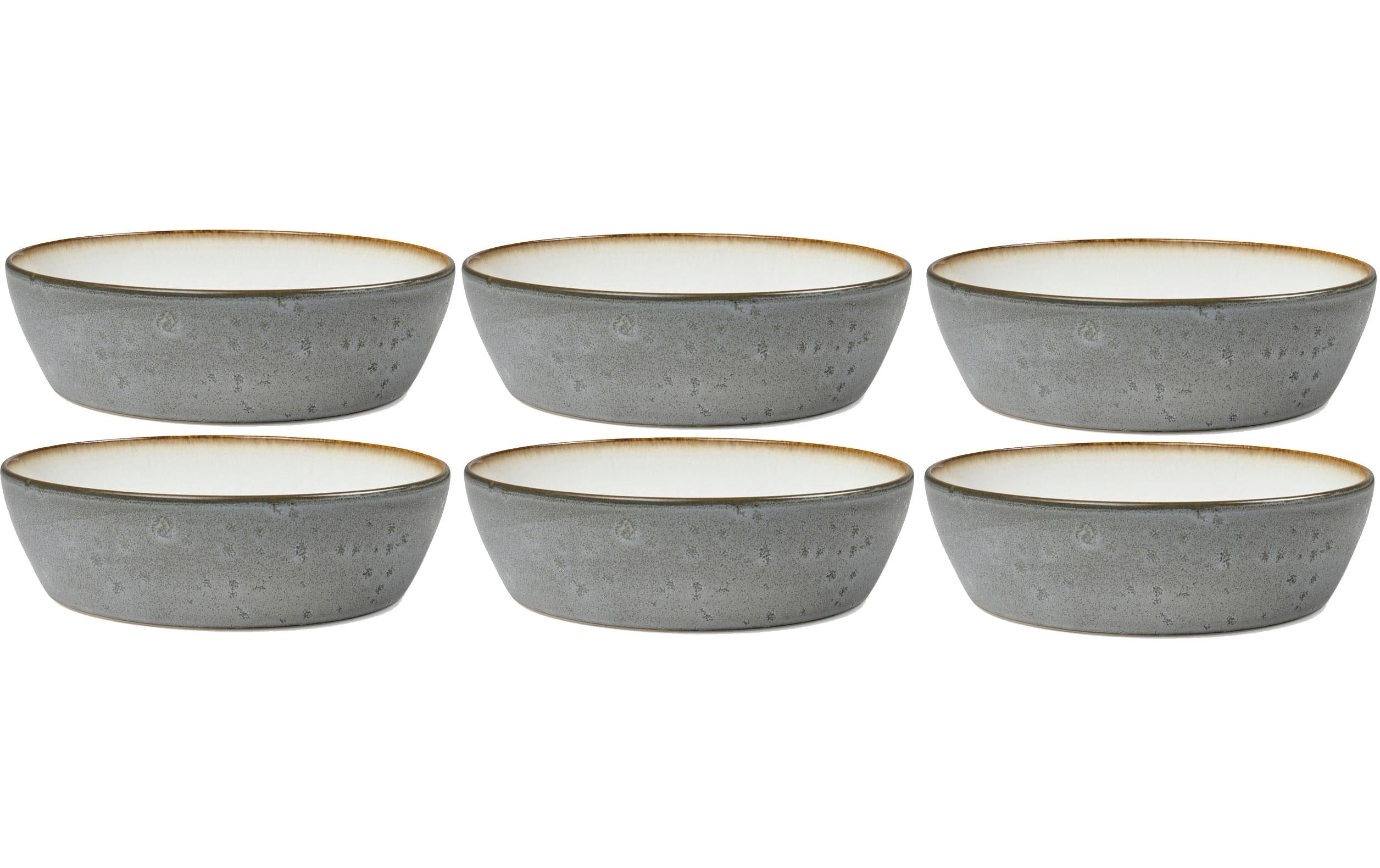 Bitz Schale 18cm Grau/Creme 6 Stk., C: 18cm, H: 4.8cm, Stoneware