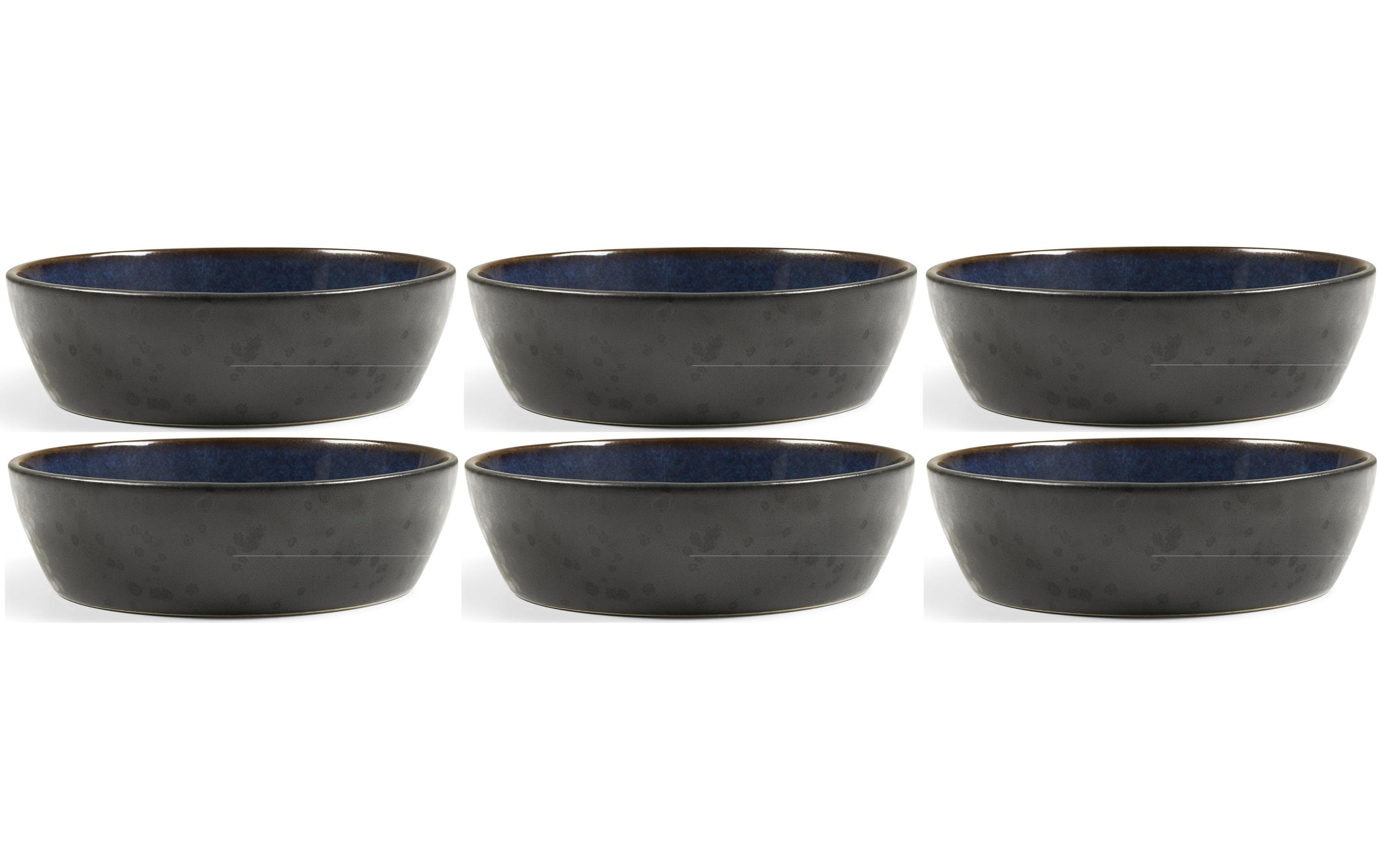 Bitz Schale 18cm schwarz/dunkelblau 6 Stk., 18cm Durchmesser, Stoneware