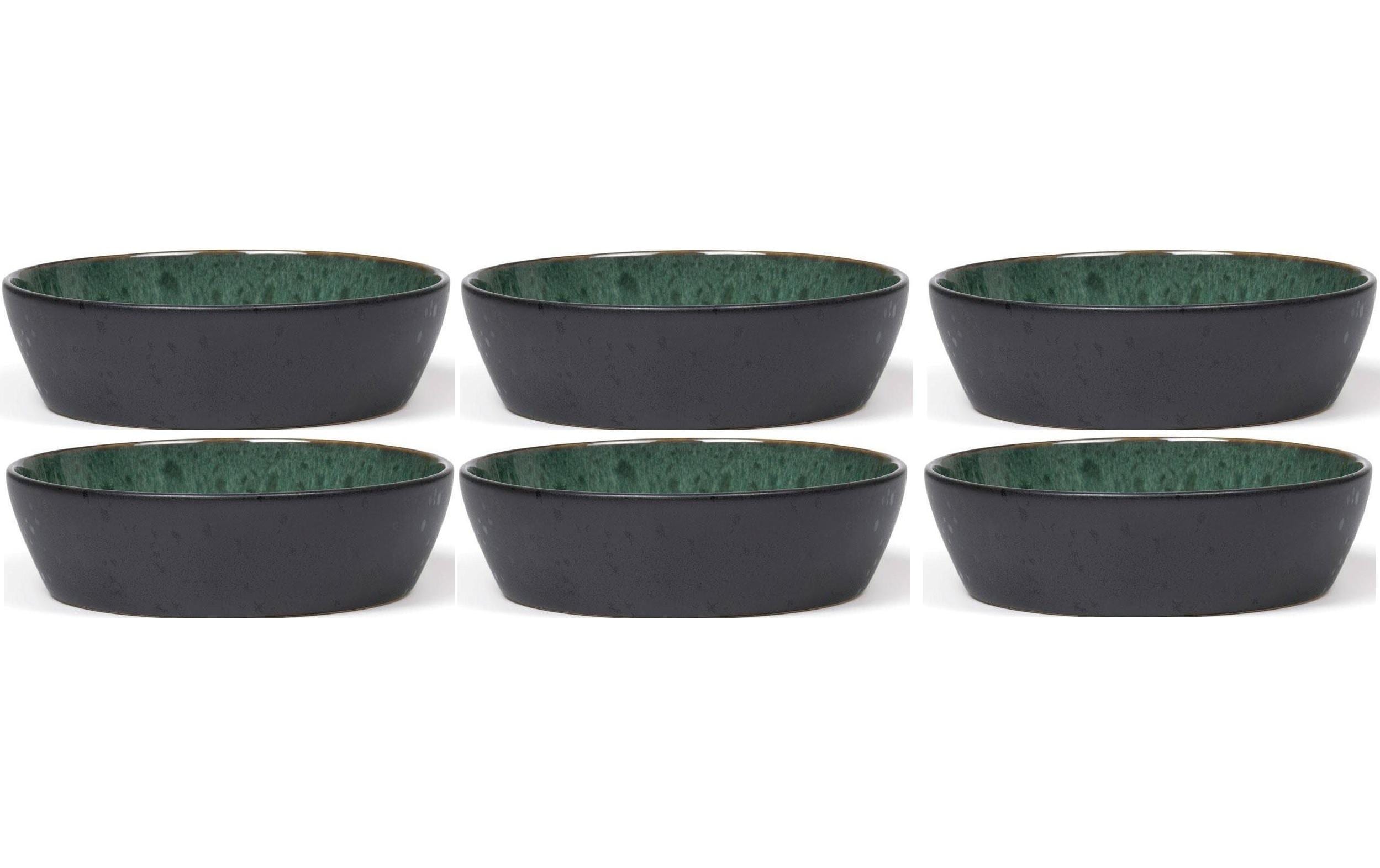 Bitz Schale 18cm Schwarz/Grün 6 Stk., C: 18cm, H: 4.8cm, Stoneware