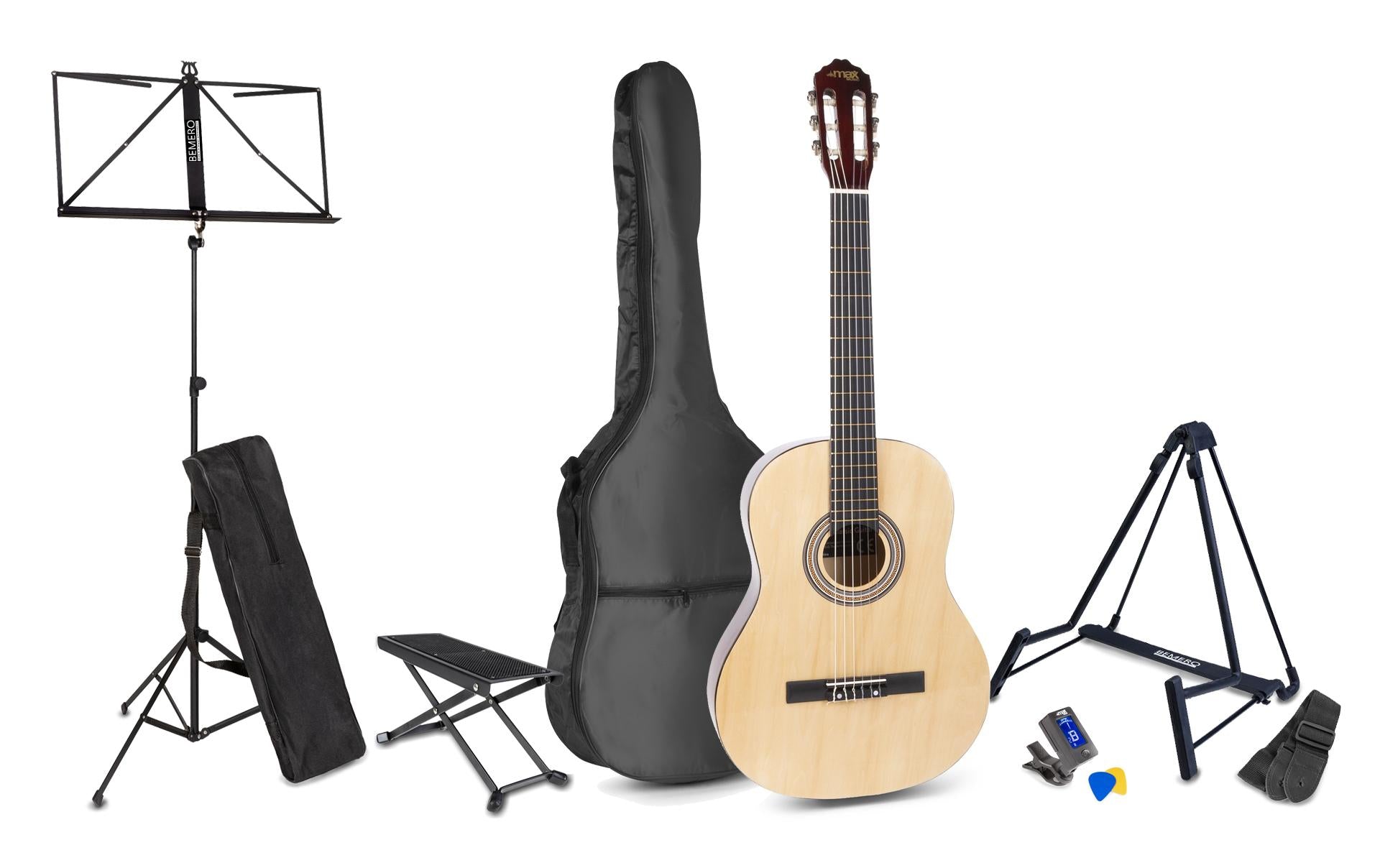 MAX SoloArt Kit Konzertgitarrenset, natur