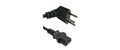 Netzkabel 220V 2m, 90° Winkel, schwarz Kaltgerätestecker