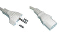 Netzkabel 250V/10A: 3 Meter weiss T12 Netzstecker und C13 Buchse