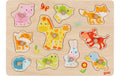 Steckpuzzle Tierkinder 30 x 21 x 2,4 cm, Holz, 10 Teile