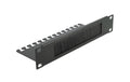 Delock Kabelmanagement 10" Bürstenleiste Kabelabfangplatte, 1 HE, schwarz
