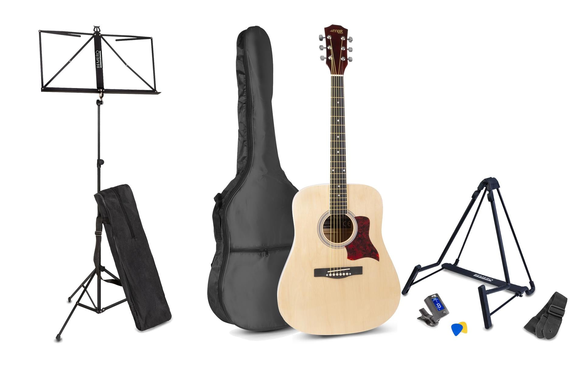 MAX SoloJam Kit Westerngitarrenset, natur