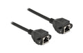 Delock Verlängerungskabel: S/FTP RJ45-RJ45 Buchse zu Buchse, Cat.6A, 1m, schwarz
