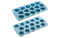 Zenker Pralinenform blau Silikon, 215mm, 15St., Herz- oder Sternform