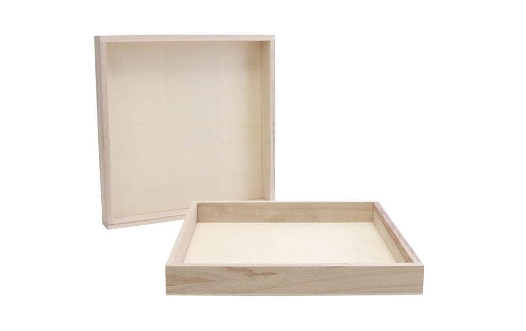 Creativ Company Holzrahmen zum Basteln 10 Stück, Aussen: 24.5 x 24.5 x 3 cm