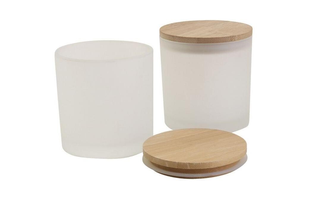 Creativ Company Glasbehälter mit Holzdeckel 12 Stück, 8 cm