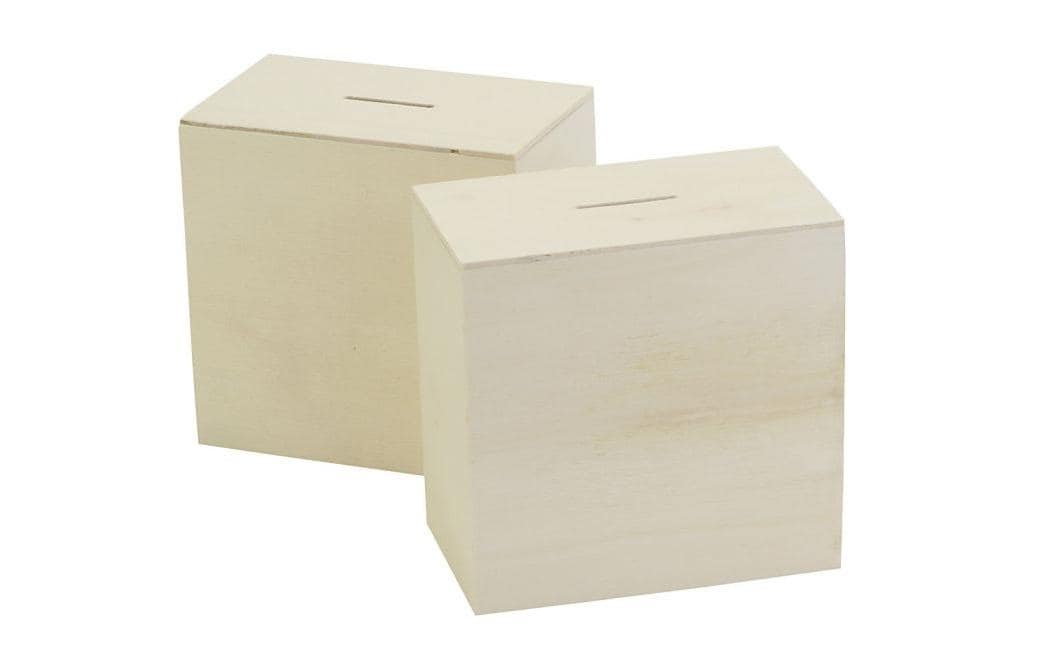 Creativ Company Sparkasse Holz 10 Stück, 10 x 10 x 6 cm