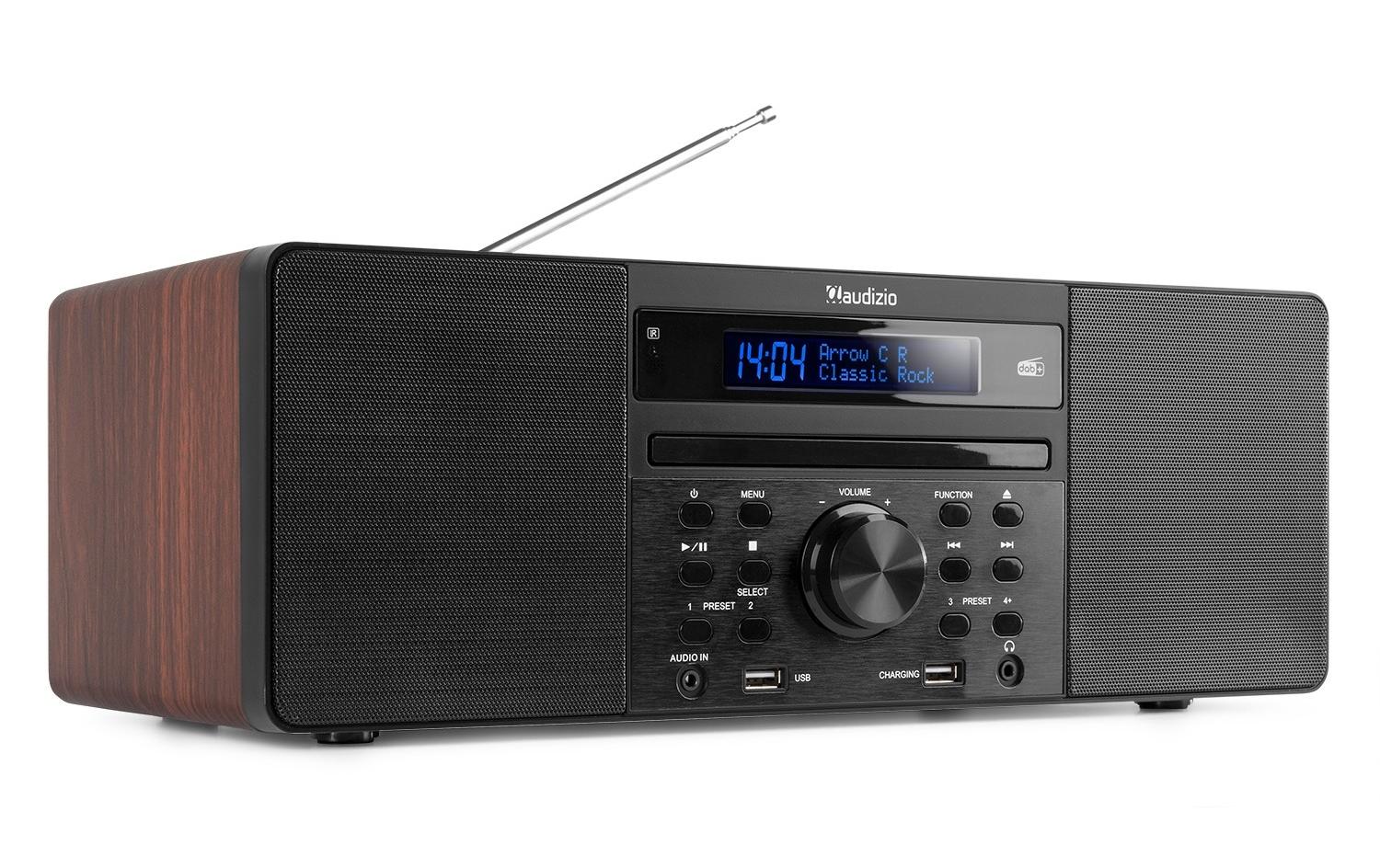 Audizio Prato DAB+ Radio mit BT u. CD, Holzoptik